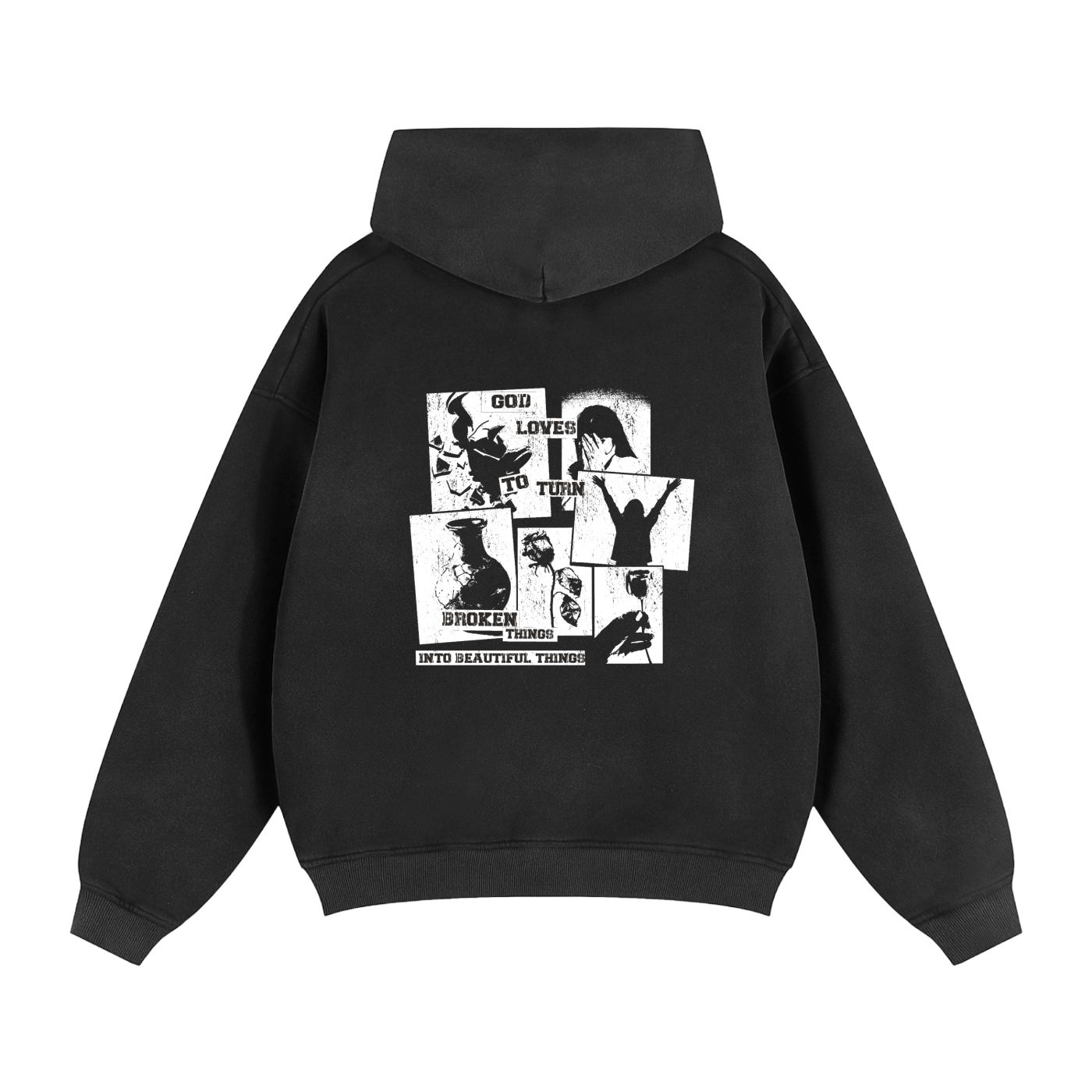 Sunfade Two-way Zipper Boxy Fleece Hoodie